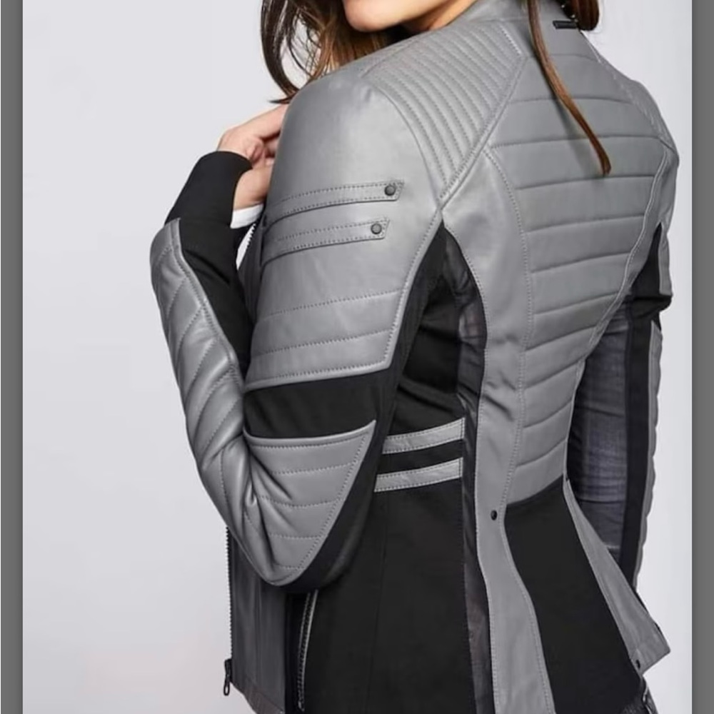 COPY - Blanc Noir Leather Moto Jacket Size S